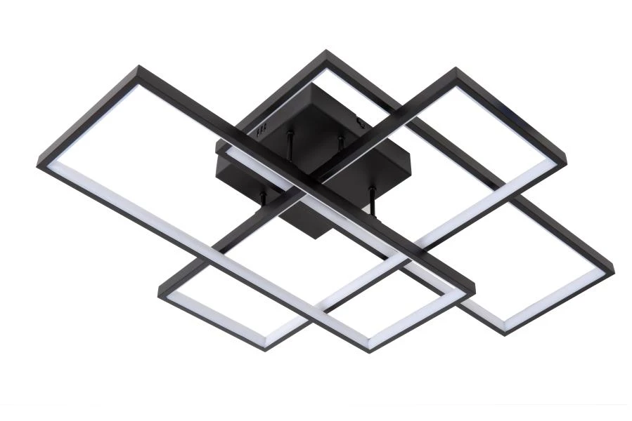 Lucide LOKERO - Plafonnière - LED Dimb. - CCT - 1x60W 2700K/4000K - Zwart - uitgezet